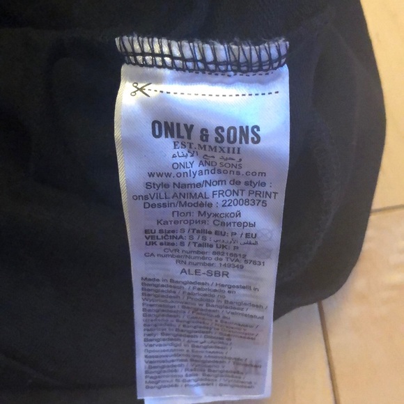 Only & Sons S Black Sweater Animal Print - Picture 6 of 7